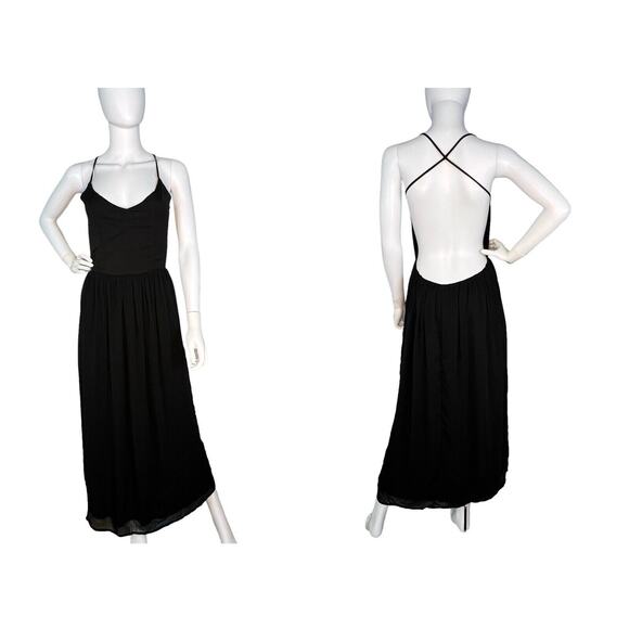 SABO SKIRT Size 10 Open Back  Maxi Dress Strappy Black - Picture 1 of 11
